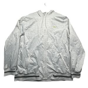 2010 Oakley Silver Dove Hooded Windbreaker Jacket Mens XXL Green Logo Zip 411377